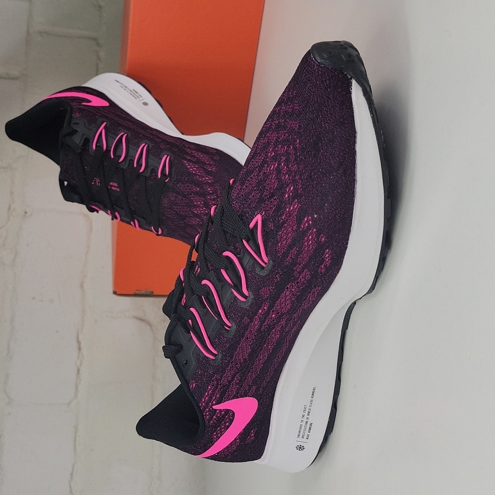 💥SOLD💥Nike Air Zoom Pegasus 36 Running Shoe Black / Pink Blast Women's 8 - Picture 3 of 8